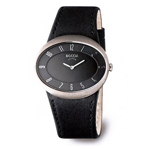 Boccia Titanium Black Oval Face Watch - 3165-06